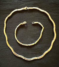 925 Sterling Silver matching necklace and bracelet set. 69g total.
