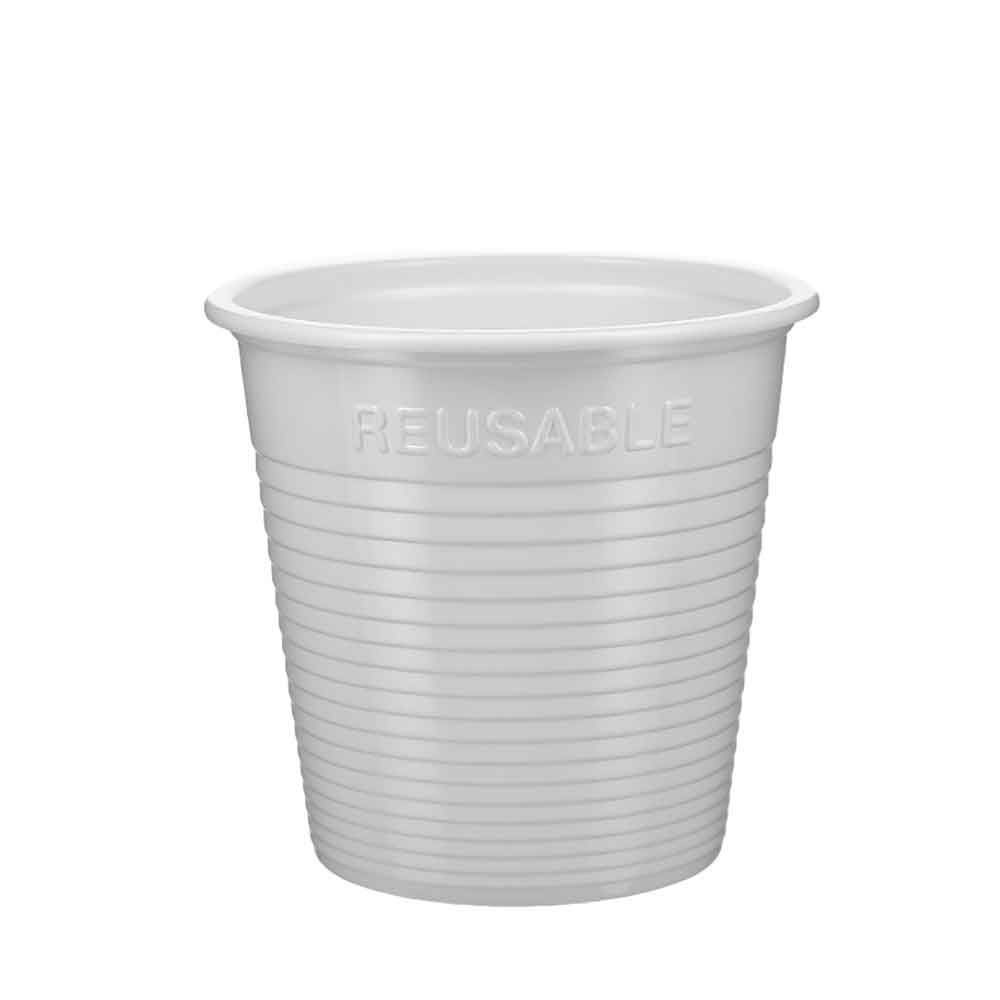Vasos De Plástico Bicolor Reutilizables Blancos 230 CC 30 Pz Dopla Para Fiestas
