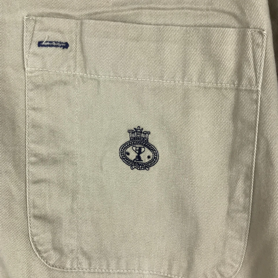 Regatta Shirt Mens XL Tan Button Down Long Sleeve Denim Collar Crest Pocket - Image 2 of 4