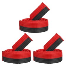 Taekwondo Ranking Belt, 3 Pack 1.6"x6Ft 1.8M  Judo Karate Belt,Red-Black