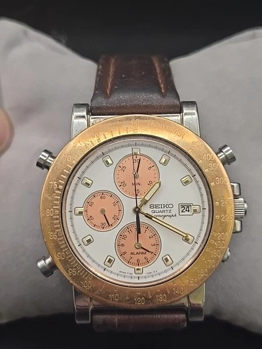 Seiko Men's  Watch Vintage Chronograph 2001 Quartz  7T32-7A89
