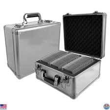 Premium Aluminum Card Storage Box with Lock - Holds 117 PSA Slabs & Toploaders