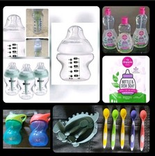  Lot Of 22 Baby Items Bottles, Bowl, Spoons, Dapple Dish  Bottle Soaps, Cups