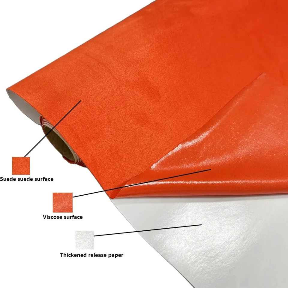 Kits universales de recorte de techo peel-adherente de tela de gamuza 50x140 cm/500 cm 0,6 mm Foto 3 de 4