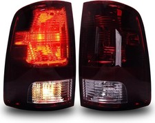 MAYELLO Pair Smoked Red Tail Lights w/Bulbs for 2009-2018 Dodge Ram 1500 2500...
