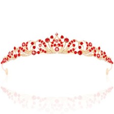 Princess Red Tiara for Women Girls - Queen of Heart Wedding Tiara