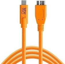 TetherPro USB-C to 3.0 Micro-B, 15' 4.6m  High-Visibility Orange 