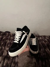 Rick Owen Vintage Suede-Trimmed Nubuck Sneakers