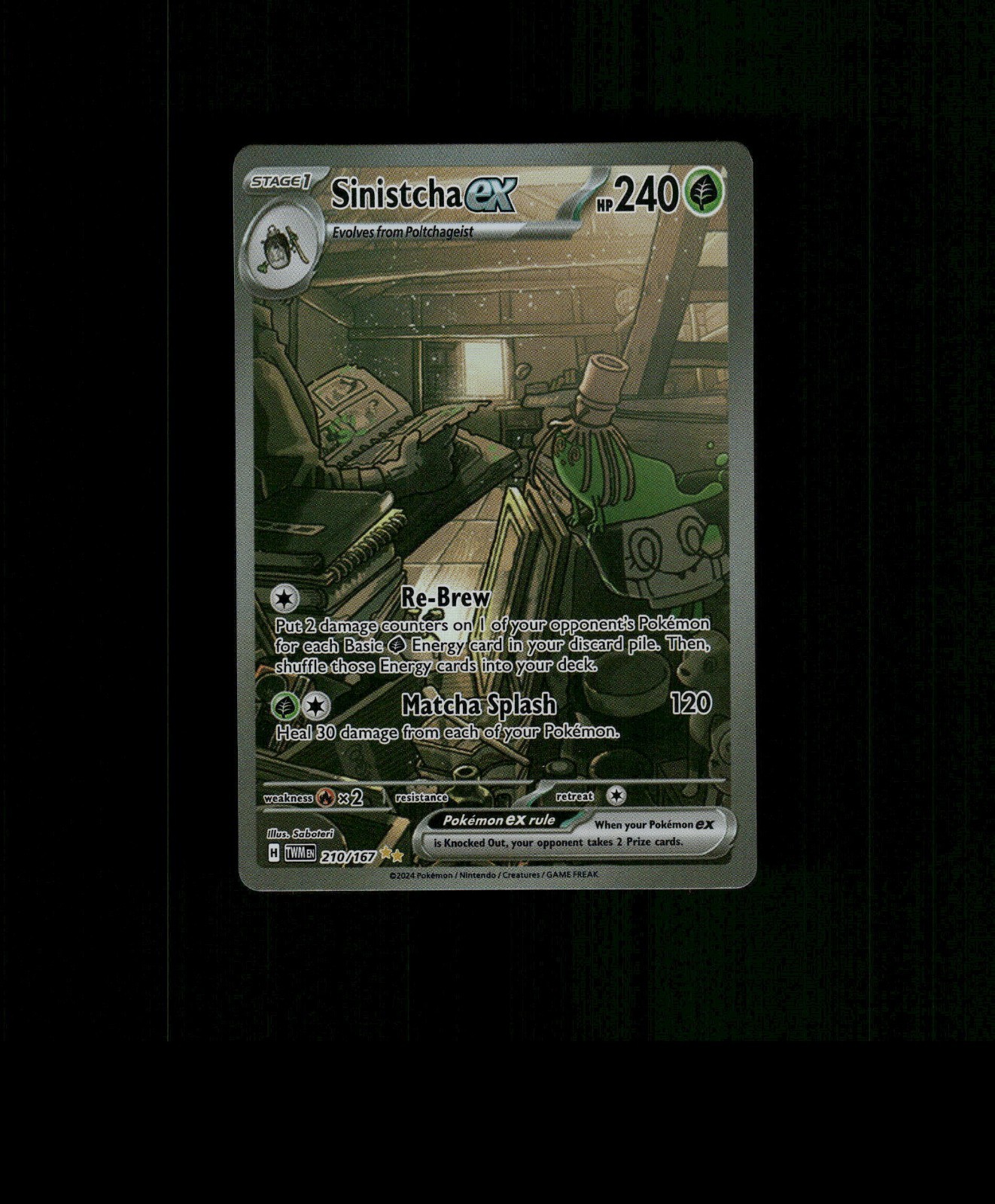FAN-ART READ DESCRIPTION BELOW HOLO Sinistcha Card Sinistcha Pokemon Card   p2
