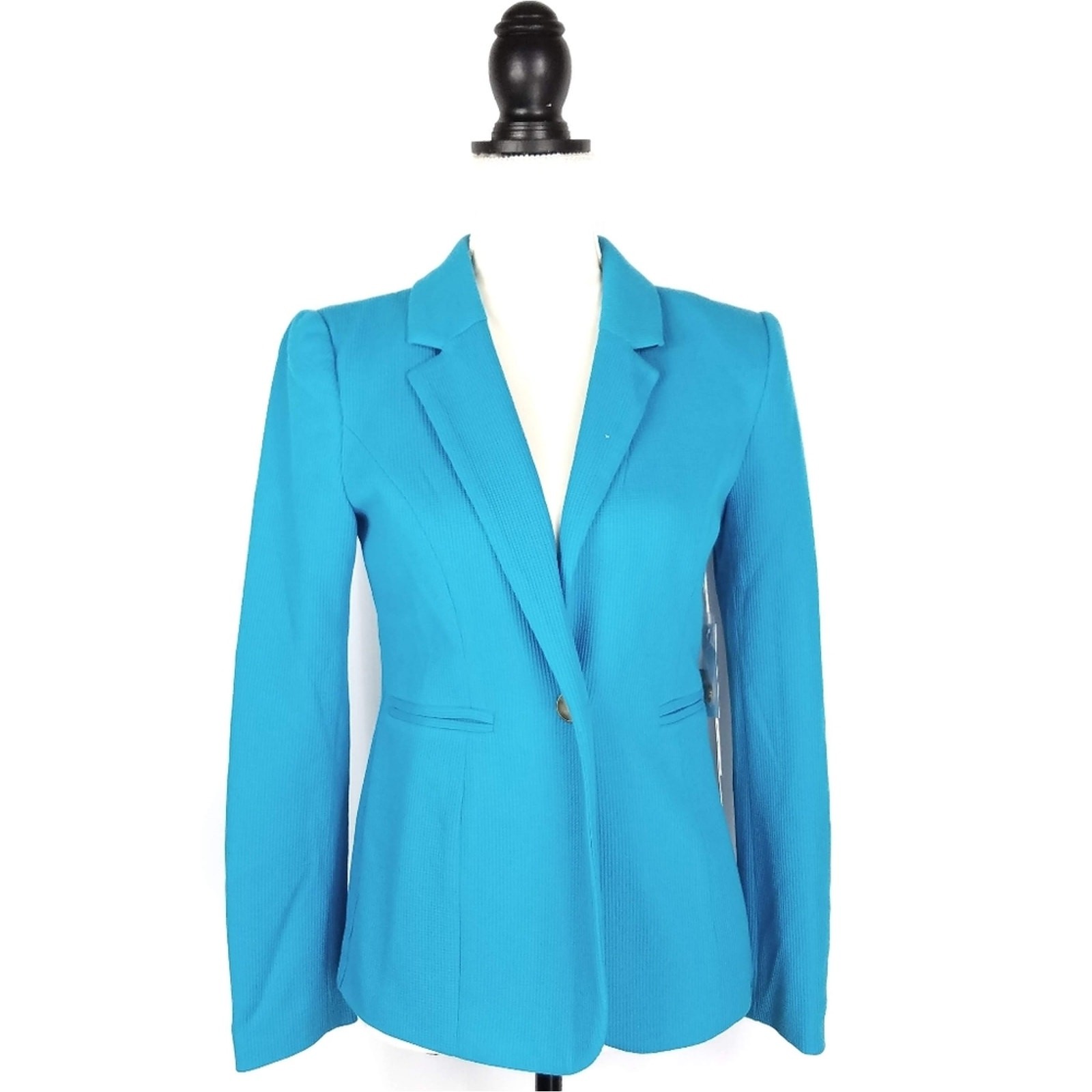 FILA Giacca blazer Court & Rowe Maritime Amour blu Caspio verde acqua taglia 2 nuova con etichette