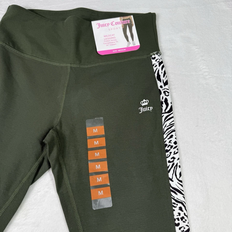 Leggings deportivos Juicy Couture para mujer medianos verdes Wildcat ajuste compresivo nuevos con etiquetas Foto 2 de 4