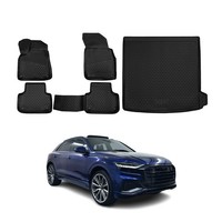 FußMatten & Kofferraumwanne Set FüR Audi Q8 4MN 2018-2026 Gummi TPE Schwarz 5X