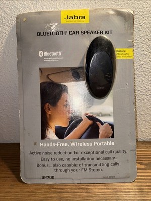 JABRA HANDS-FREE BLUETOOTH CAR SPEAKER KIT SP700 w/FM Transmitter & AC Adapter 