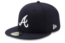 New Era Atlanta Braves Authentic 59FIFTY Passende Hut Straße Navy Weiß