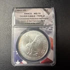 2021 S 1ST STRIKE TYPE 2 AMERICAN EAGLE 1 OZ .999 FINE SILVER DOLLAR ANACS MS 70