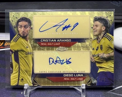 2024 Topps Chrome MLS Diego Luna Cristian Arango Dual Autograph Superfractor 1/1