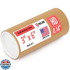 Paclord 3" x 6" Heavy-Duty Reinforced Cardboard Mailing Tube, Pac