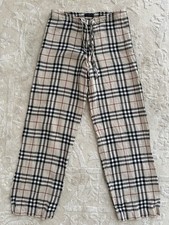 Burberry Children's Age 12 Nova Check Trousers Pants 100 Linen