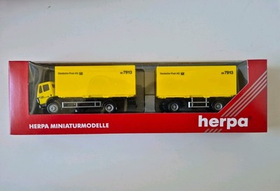 Herpa 143202 Mercedes Deutsche Post AG Gliederzug LKW H0 1:87 OVP NEU Sammler