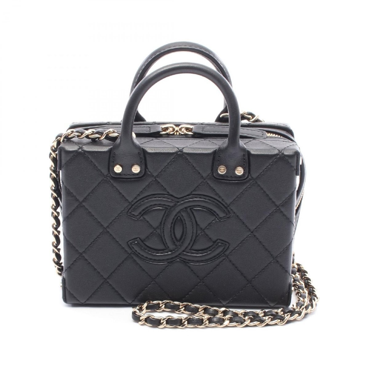 Chanel Small Vanity Case Matelasse Lambskin Shoulder Bag 716683