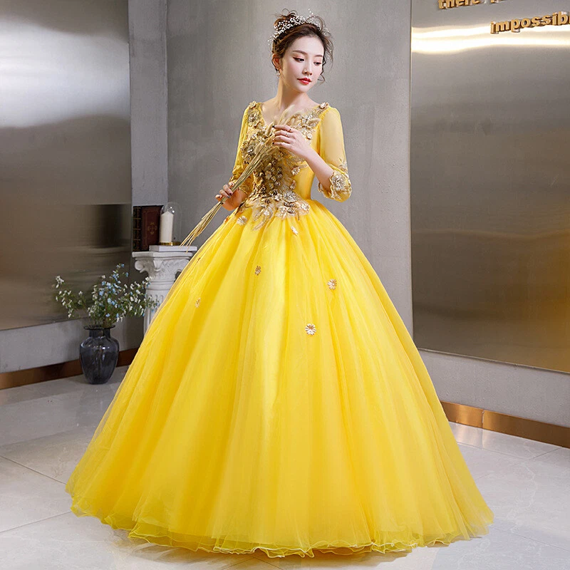 Long yellow hotsell evening dress