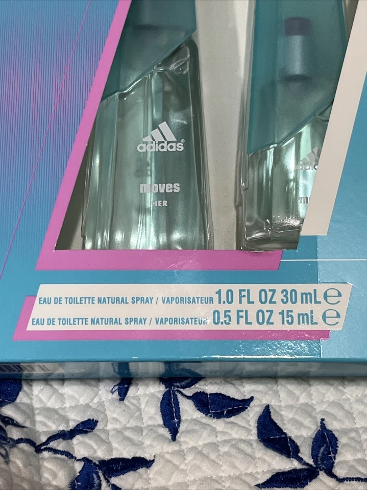 Adidas Moves For Her 1.0 OZ + 0.5 OZ Perfume Mujer EDT Spray JUEGO DE REGALO 2 NUEVO EN CAJA Foto 2 de 3