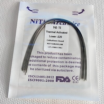 50Pks Dental Ortodoncia Térmica Activada Niti Arco Redondo de