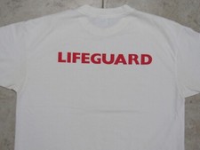 Vtg 90s LIFEGUARD On Back BLANK Front T-SHIRT Mens XL Single Stitch USA Made 50/