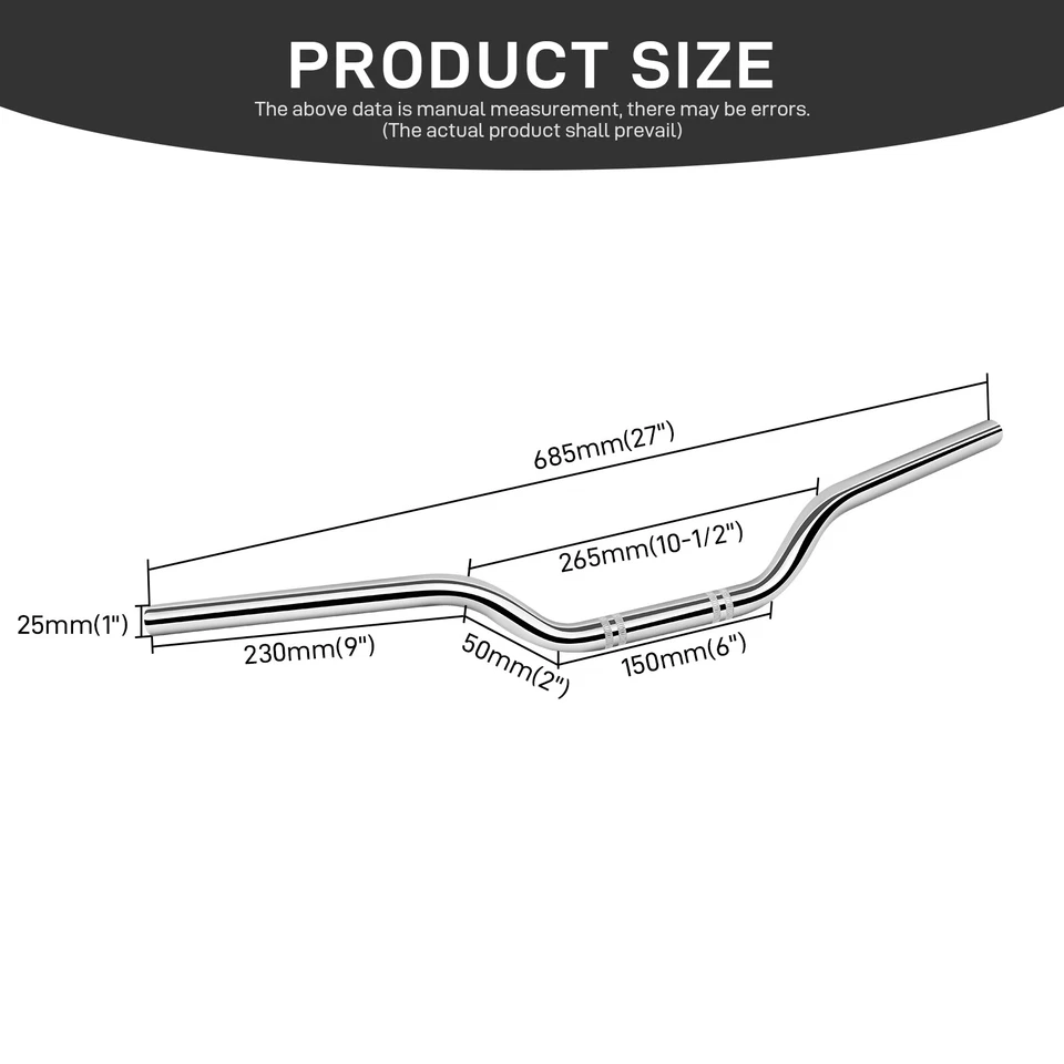 1" 25mm Motorcycle Handlebars Drag Bar Chrome For Harley Sportster 883 1200 Iron - Image 3 of 4