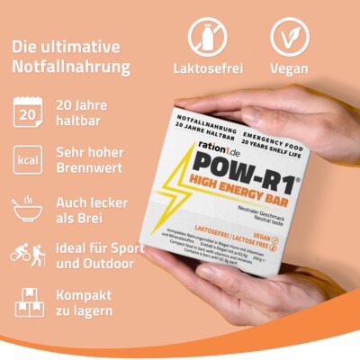24 Tage Notfallration Energieriegel - POW-R1  High Energy Bar (16,58 EUR/kg)
