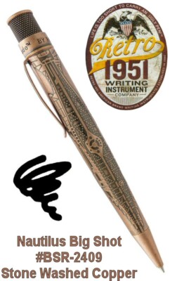 Retro 51 #BSR-2409 / Nautilus Acid Etched Stonewashed Copper Big Shot Tornado