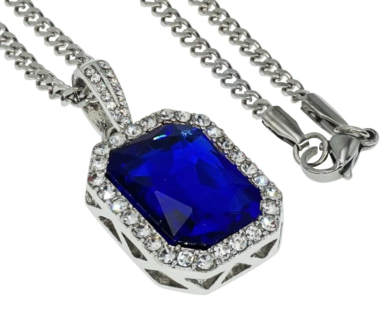 Crystal Silver Plated Necklaces & Pendants for Men