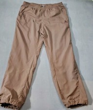 Le Coq Sportif Pants Mens Medium Brown Joggers Track Drawstring Mesh Lined