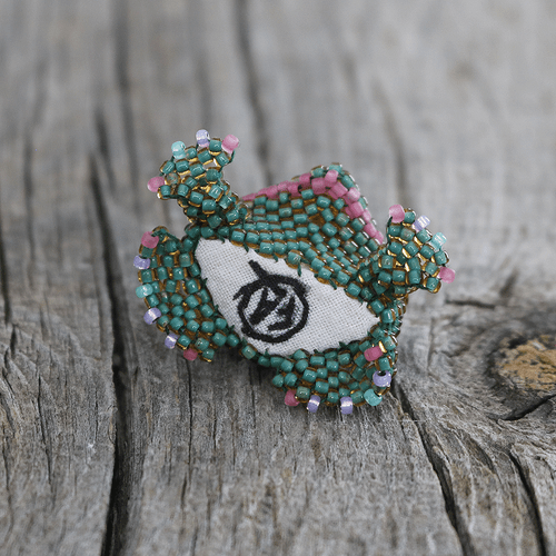 NATIVE AMERICAN ZUNI BEADED FROG BY FARLAN & ALESIA QUETAWKI - Imagen 7 de 7