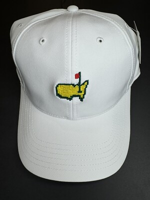 NEW 2024 Masters White Needlepoint Logo Men's Golf Hat Augusta Adjustable