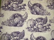 NEW Harvest cornucopia Thanksgiving fall autumn holiday fabric material 3 yds