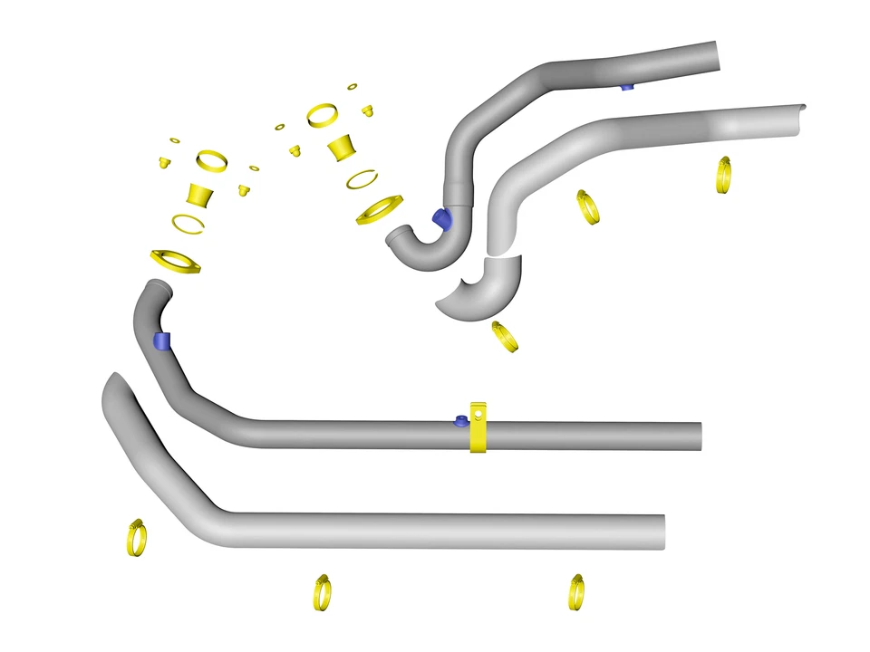 Exhaust Headers for Harley 1995-2016 Touring, for Road King, Electra Glide Model - Image 4 of 4