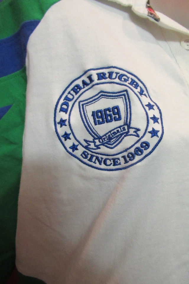 Camiseta polo vintage DUBAI RUGBY SEVENS Emirates Airlines oficial de rugby GG  - Imagem 2 de 4