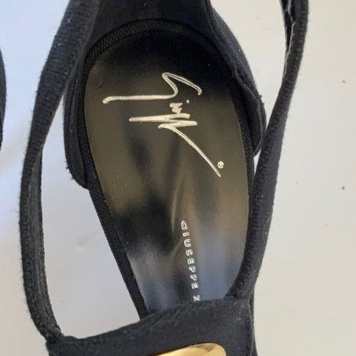 Giuseppe Zanotti Women Black Green Canvas Grommet Heels Sandal EU39 US 9M - Picture 4 of 9