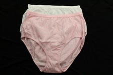 Hanes Women's Briefs 2 Pair Cotton Tagless White Pink Size 6/M