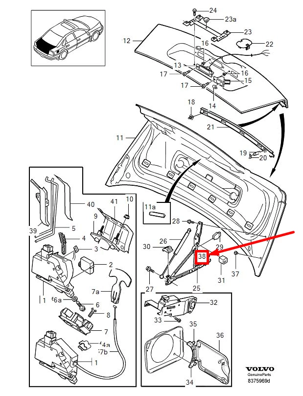 VOLVO S60 MK1 Tailgate Bootlid Buffer 8643447 NEW GENUINE | eBay 