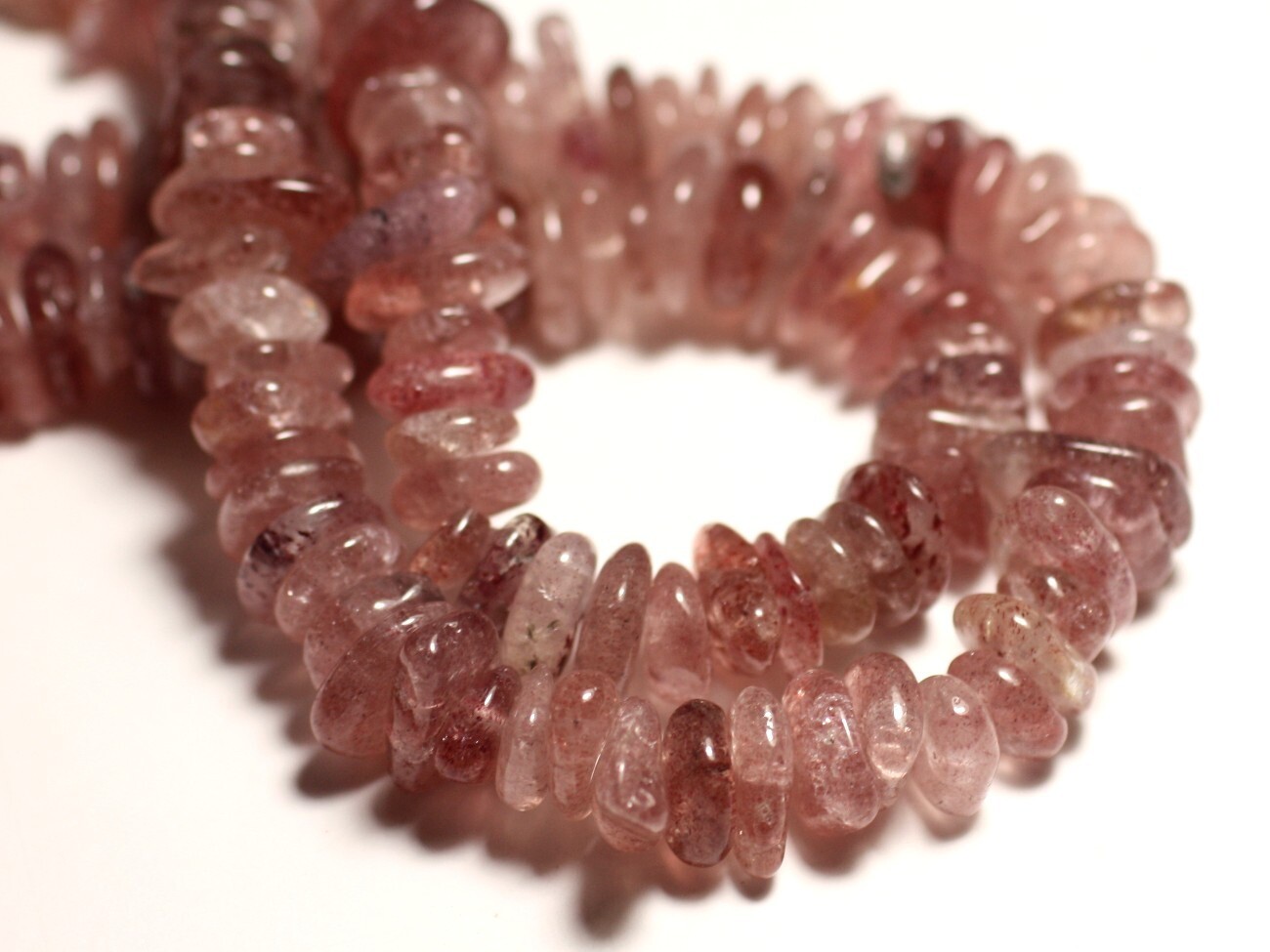 Perles de pierre quartz hématite hématoide chips palets ron sur fil 39cm de 120pc