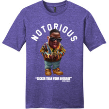 NEW ART SOCIETY SWOD BIGGIE TOON TEE SHIRT HEATHER PURPLE SM-4XLARGE MADE IN USA