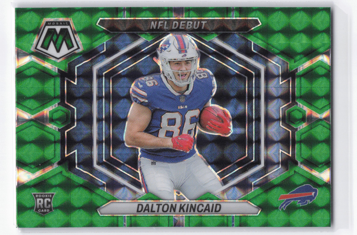 2023 Panini Mosaic Dalton Kincaid NFL Debut Green Mosaic Prizm RC Bills #ND-20