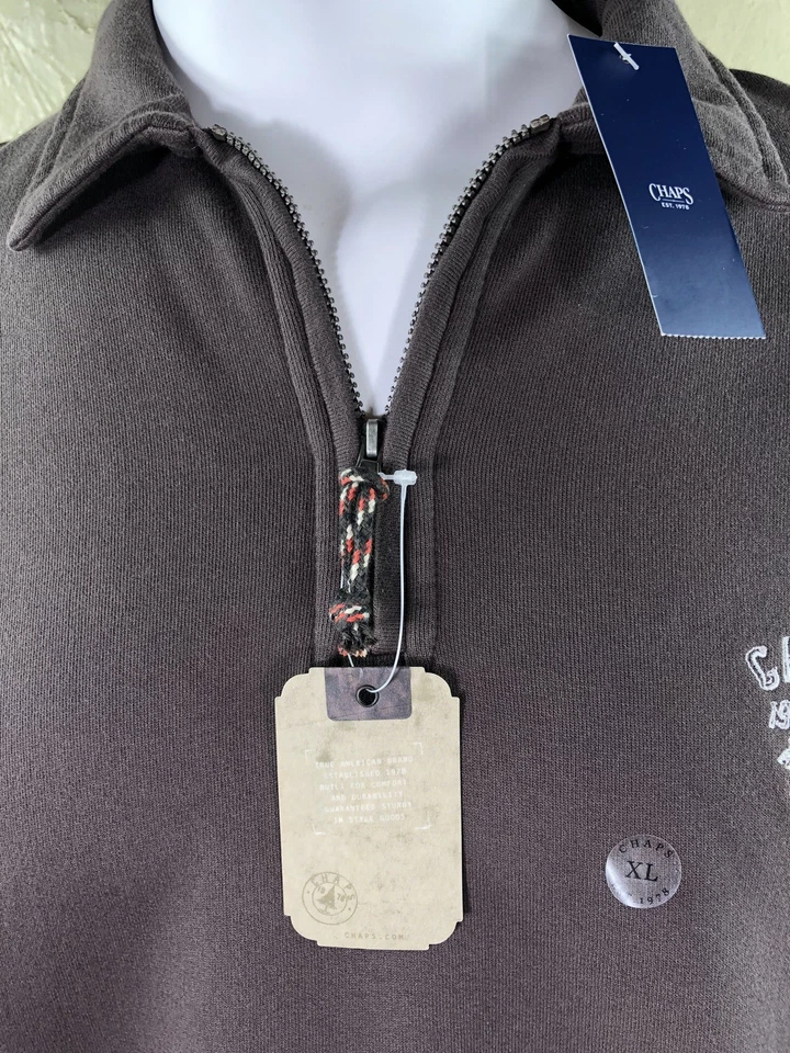 NWT Chaps Ralph Lauren 1/4 Zip Pullover Sweatshirt 1978 Moosehead Lake Sz XL - Image 3 of 4