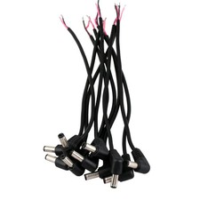 10 PCS DC Power Right Angle 5.5x2.1mm Barrel Male Jack Plug with Wire for DIY