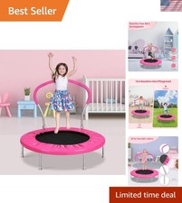 36-Inch Kids Trampoline with Handle - Indoor Mini Tranpoline for Toddlers, Sm...