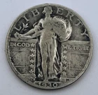 1930-S Standing Liberty Quarter 90% Silver San Francisco mint USA F Fine