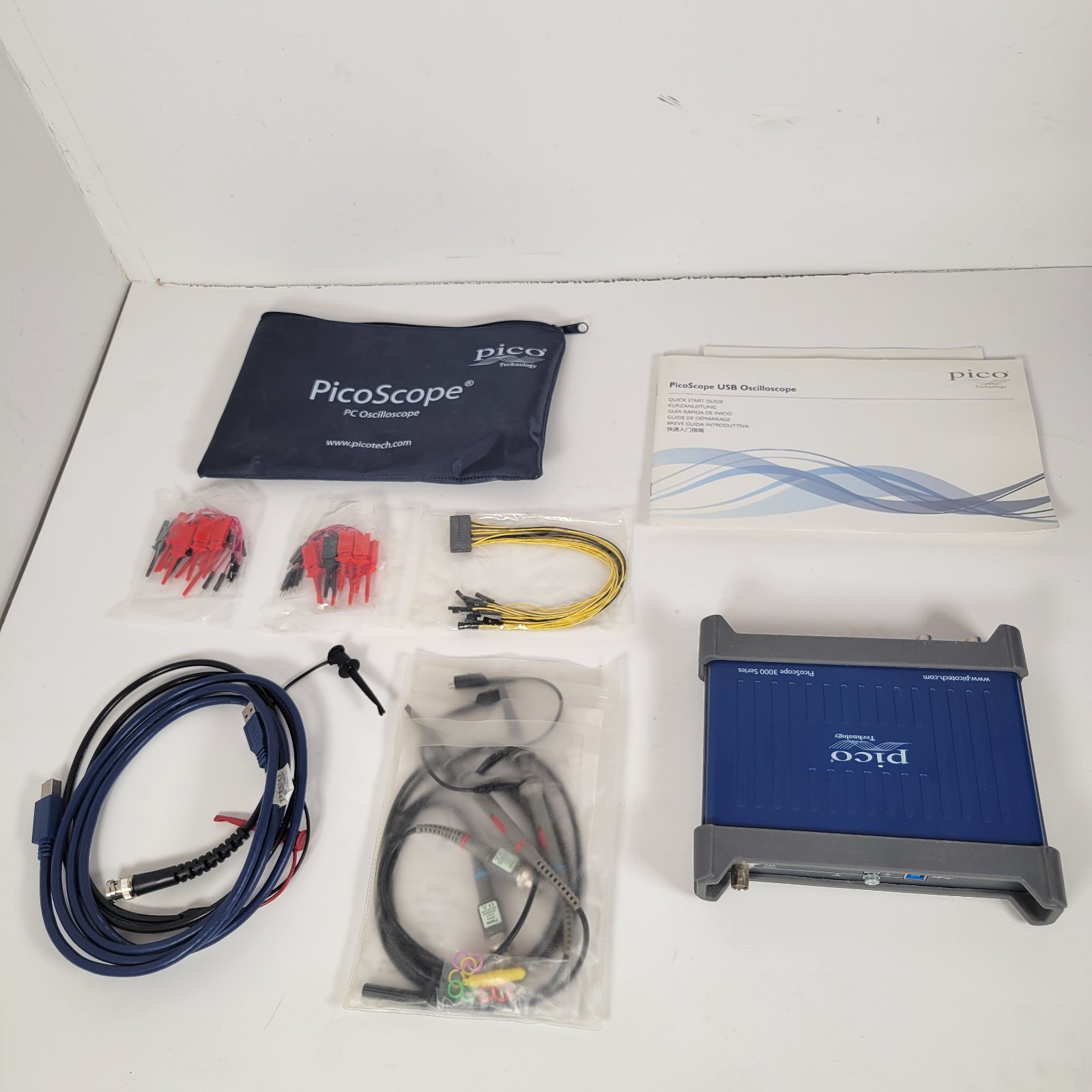 PicoScope 3203DMSO PC Oscilloscope W/ Soft Case and Leads 50MHz USB Tested Good