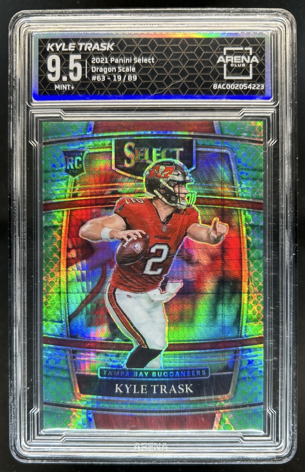 2021 Panini Select Kyle Trask RC Dragon Scale Prizm Concourse #/89 Arena 9.5